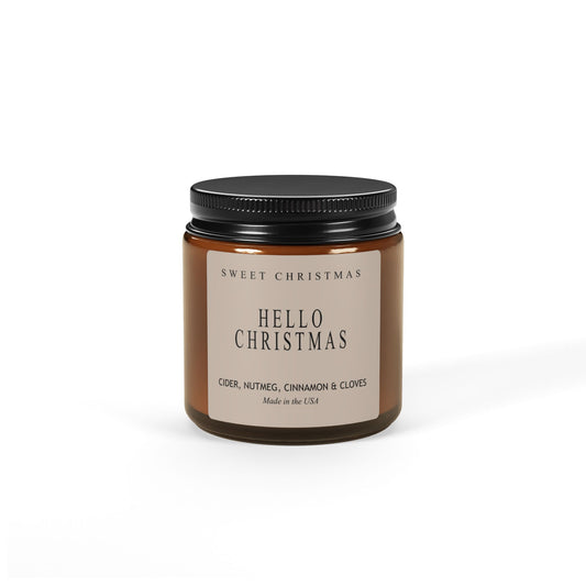 Sweet Christmas Decor Hello Christmas Soy Candles - Christmas Home Décor, Soy Candles for Home with 40 Hours Burn Time