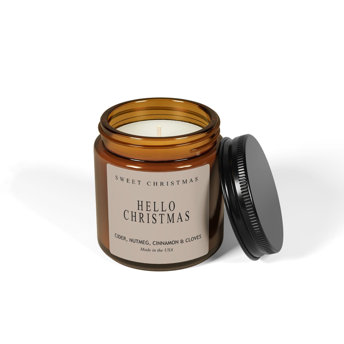 Sweet Christmas Decor Hello Christmas Soy Candles - Christmas Home Décor, Soy Candles for Home with 40 Hours Burn Time